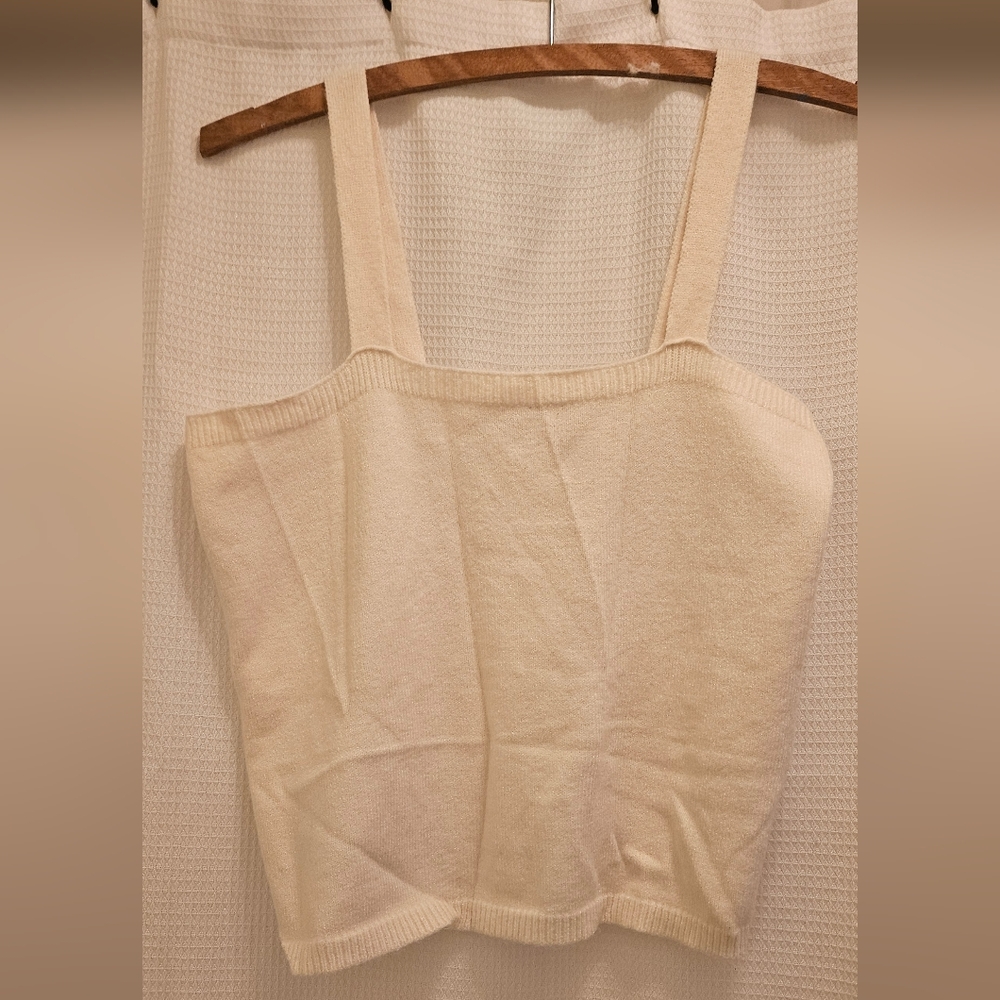 Cream White Strap Sweater Tank